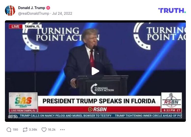 Post image from Donald Trump