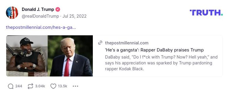 Post image from Donald Trump