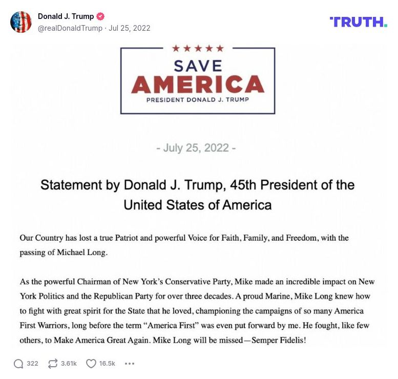 Post image from Donald Trump