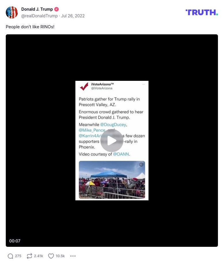 Post image from Donald Trump