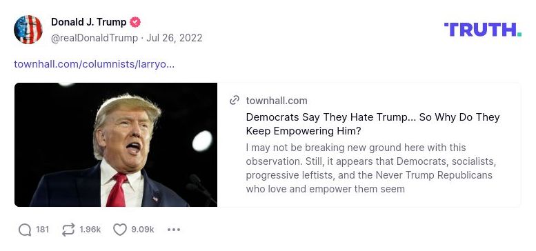 Post image from Donald Trump