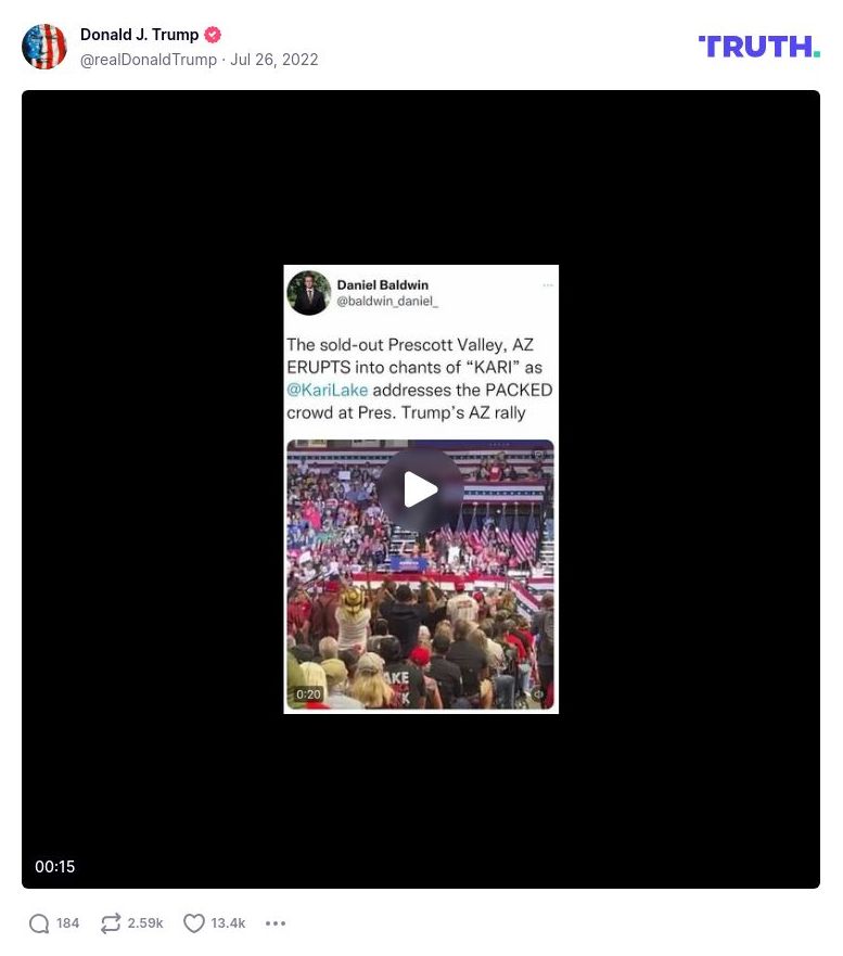 Post image from Donald Trump