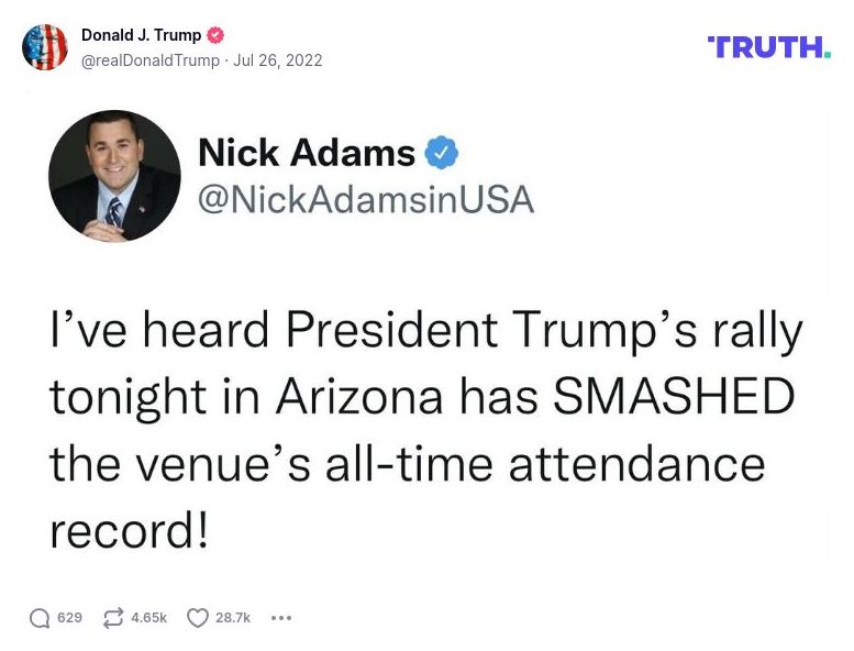 Post image from Donald Trump