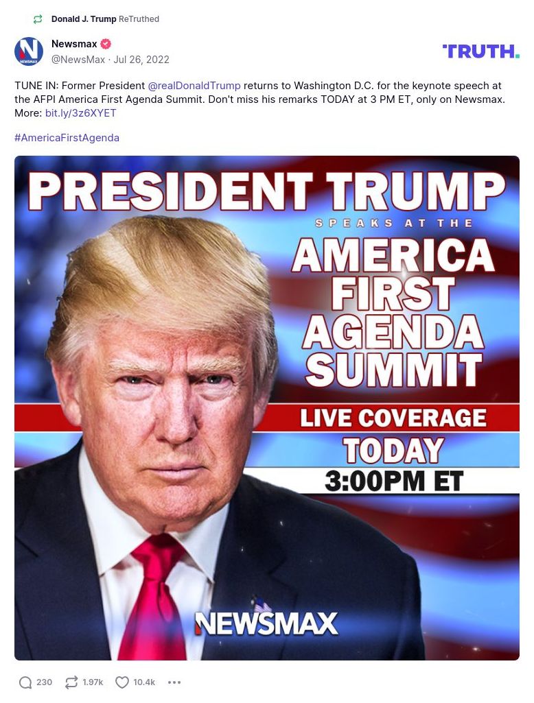 Post image from Donald Trump