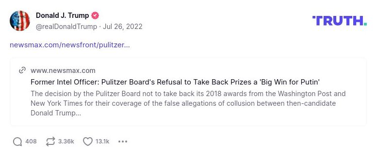 Post image from Donald Trump