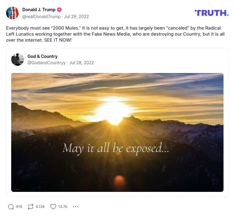 Post image from Donald Trump