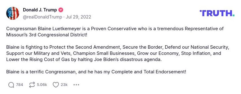 Post preview from Donald Trump