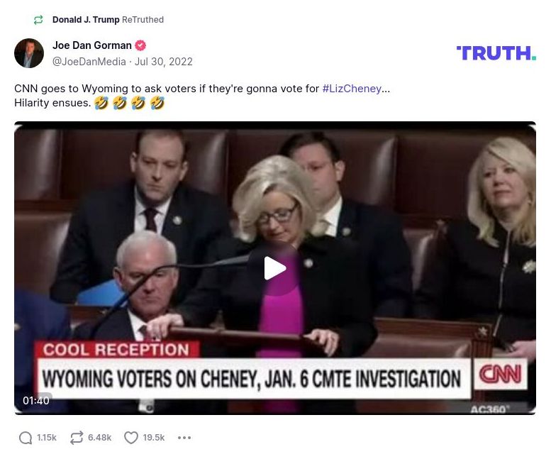 Post preview from Donald Trump