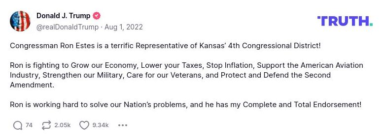 Post preview from Donald Trump