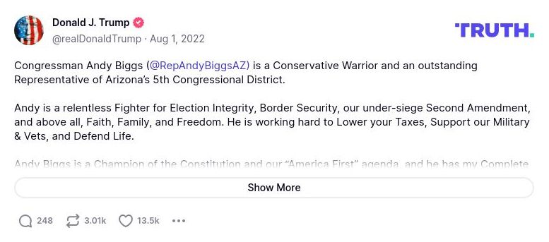 Post image from Donald Trump