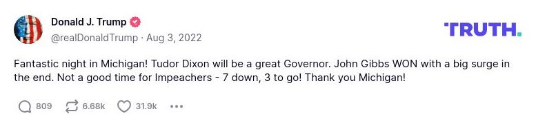 Post image from Donald Trump