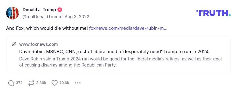 Post preview from Donald Trump