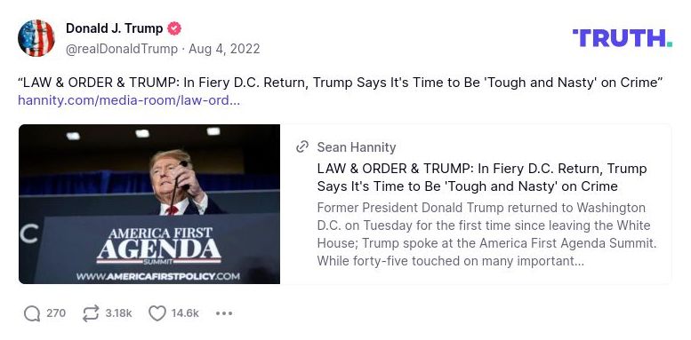 Post image from Donald Trump