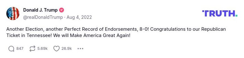 Post image from Donald Trump