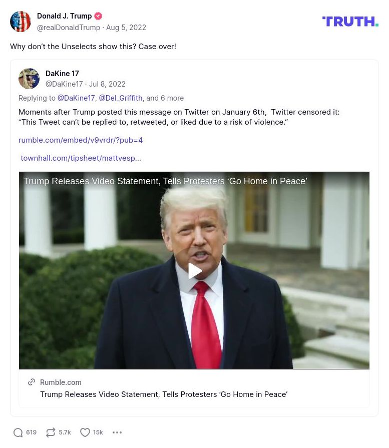 Post image from Donald Trump