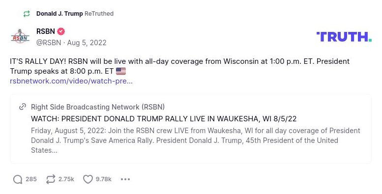 Post image from Donald Trump