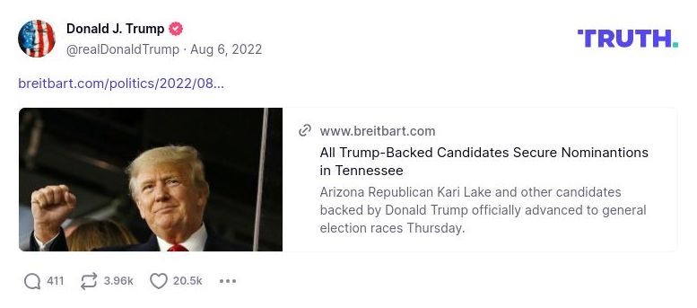 Post image from Donald Trump