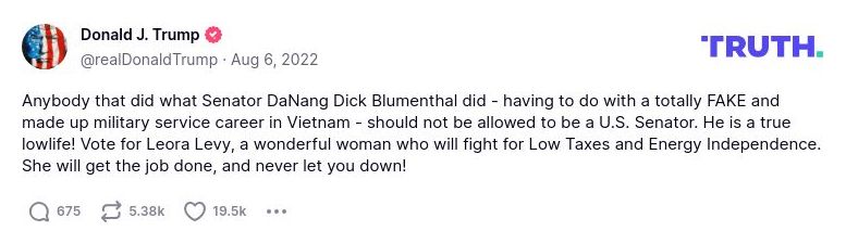 Post image from Donald Trump