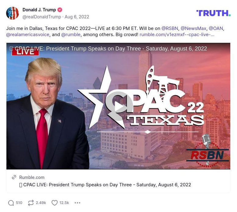 Post image from Donald Trump