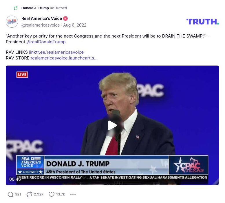 Post image from Donald Trump