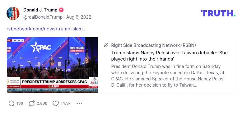 Post image from Donald Trump