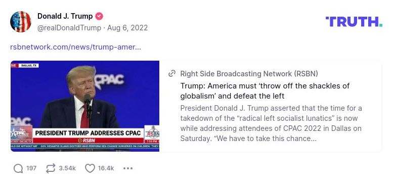 Post image from Donald Trump