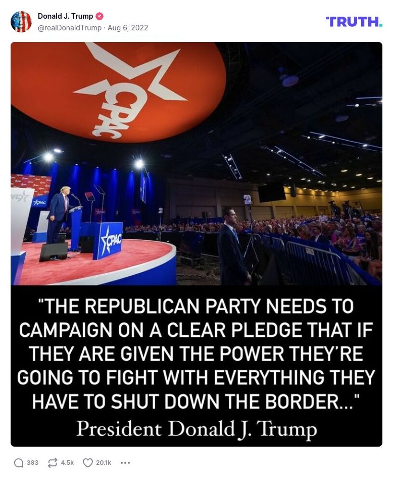 Post image from Donald Trump