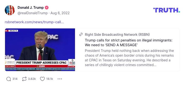 Post image from Donald Trump