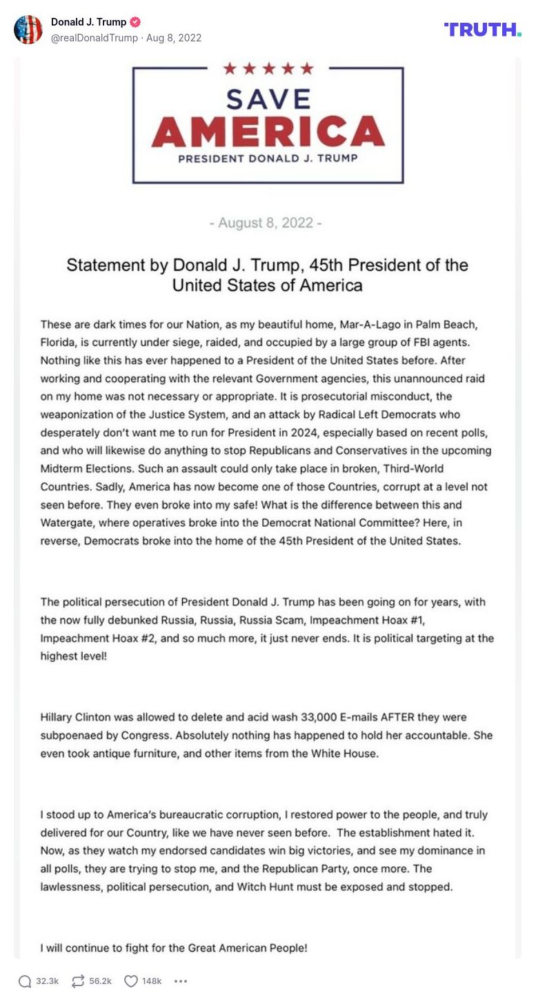 Post image from Donald Trump