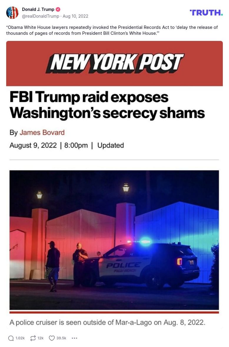 Post image from Donald Trump