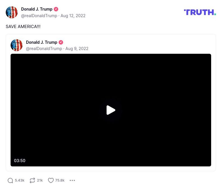 Post image from Donald Trump