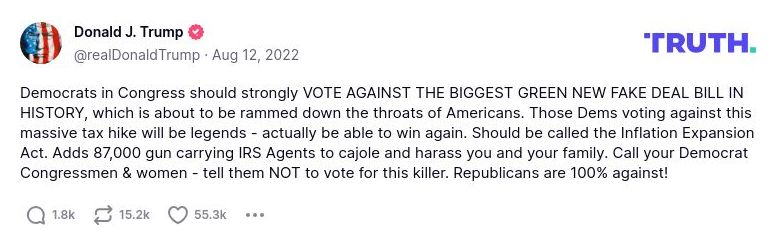 Post preview from Donald Trump