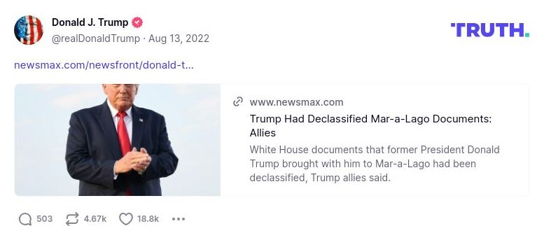 Post image from Donald Trump