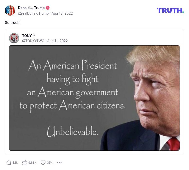 Post image from Donald Trump