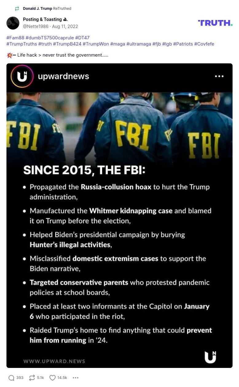 Post image from Donald Trump