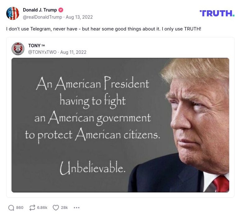 Post image from Donald Trump