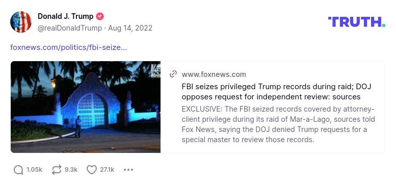 Post image from Donald Trump