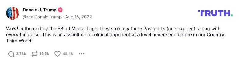 Post image from Donald Trump