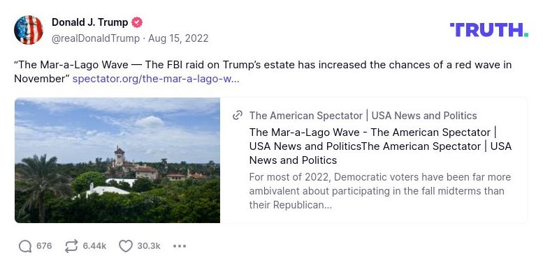 Post image from Donald Trump