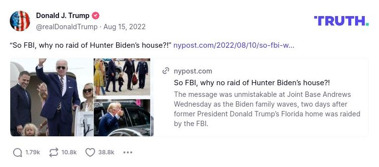 Post image from Donald Trump