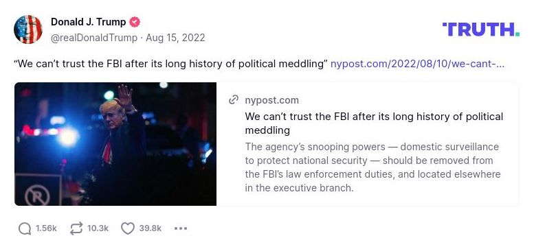 Post image from Donald Trump