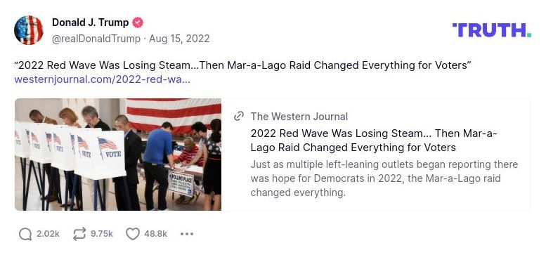 Post image from Donald Trump