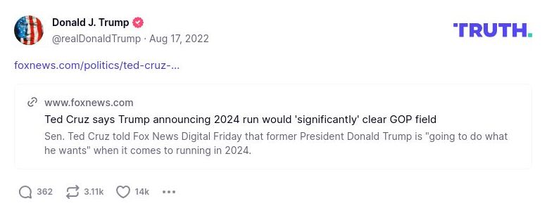 Post image from Donald Trump