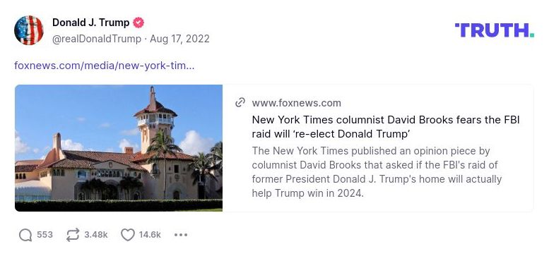 Post image from Donald Trump