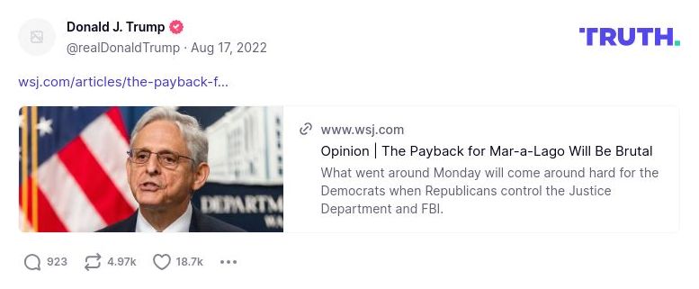 Post image from Donald Trump