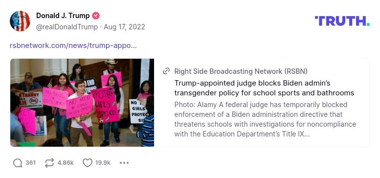 Post image from Donald Trump