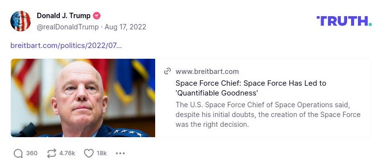 Post image from Donald Trump