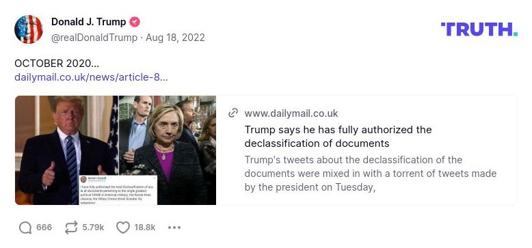 Post image from Donald Trump