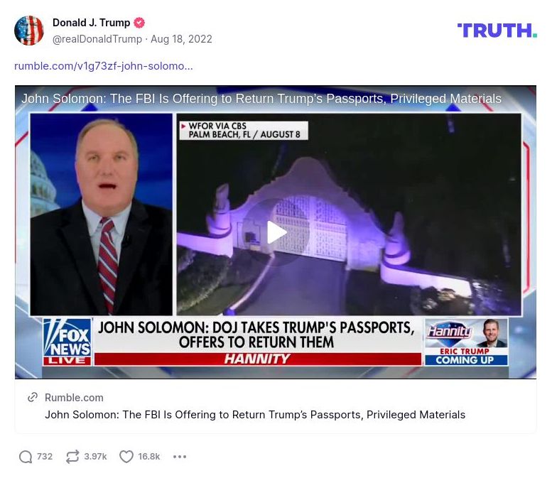 Post image from Donald Trump