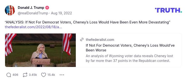 Post image from Donald Trump